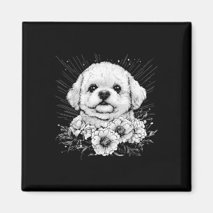 Imã Bichon Frise Cog Lover Estilo Retroativo Tatuagem