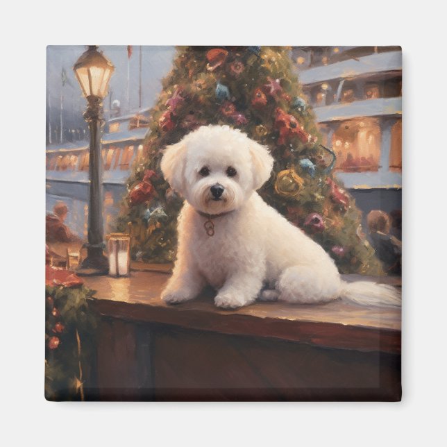 Imã Bichon Frise de Natal Cruise: Férias Pawsome (Frente)