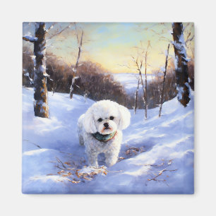 Imã Bichon Frise Deixe-A Neve Natal