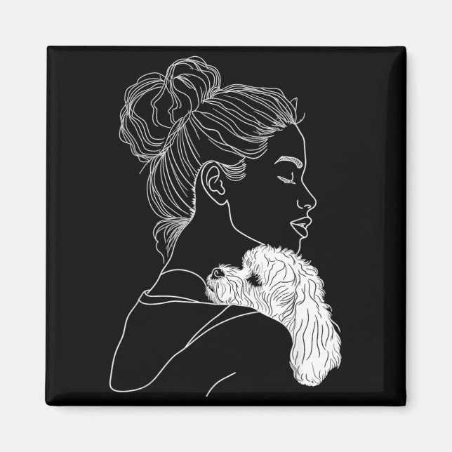 Imã Bichon frise mãe cachorro arte dia das mães  (Frente)