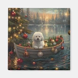 Imã Bichon Frise Natal Festiva Voyage