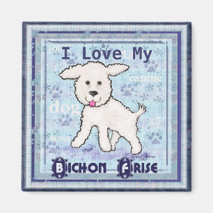 Imã Bichon Frise Puppy Dog Art Magnet