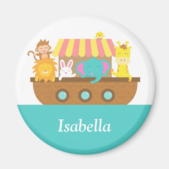 Imã Bichos De Arca Noahs Em Crianças De Barcos Persona (Frente)