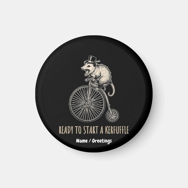 Imã Bicicleta Antiga Confusão Gambá Gritante (Frente)