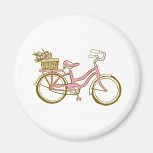 Imã Bicicleta bonito com tulipas