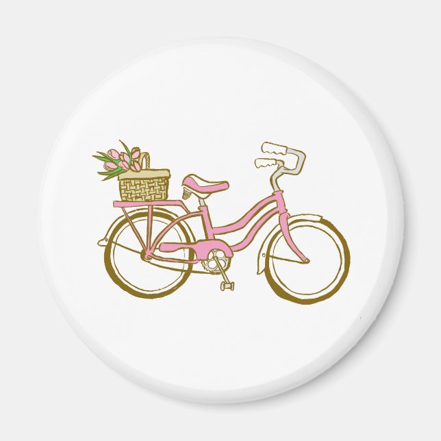 Imã Bicicleta Cuta com Tulipas (Frente)