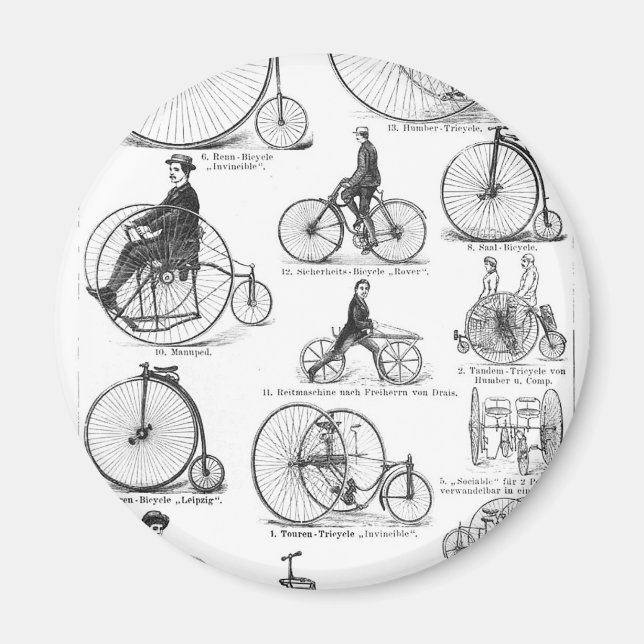 Imã Bicicleta de Roda Alta Penny Farthing (Frente)