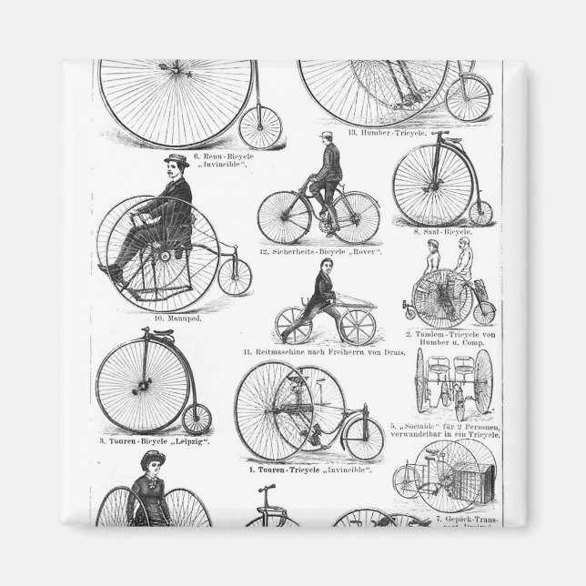 Imã Bicicleta de Roda Alta Penny Farthing (Frente)