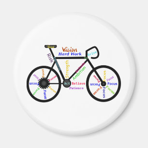 Imã Bicicleta inspirador, ciclo, Biking, palavras do