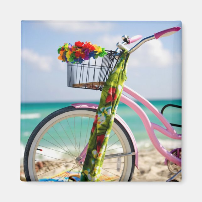 Imã Bicicleta Na Praia | Miami, Flórida (Frente)