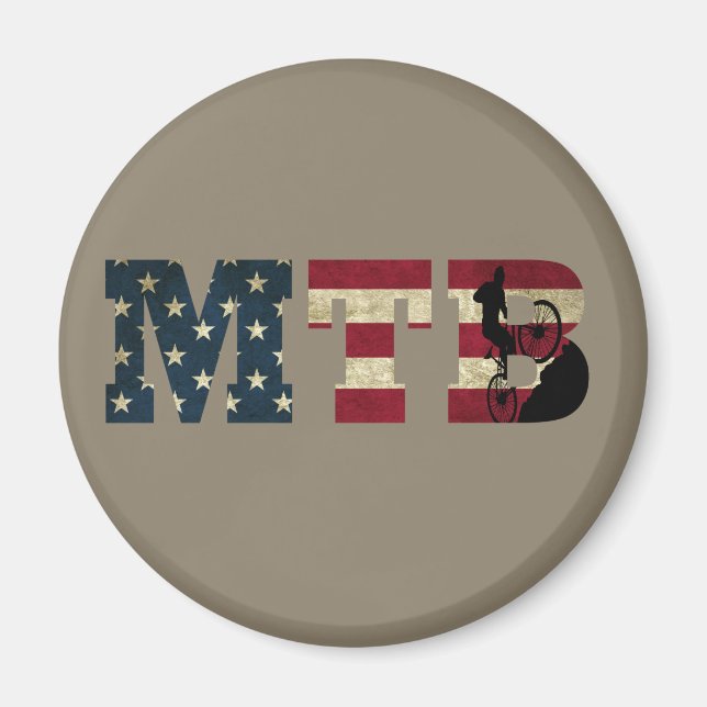 Imã Bicicleta Patriótica Vintage Americana Mtb (Frente)