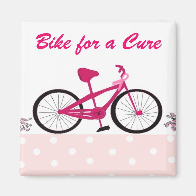 Imã Bicicleta pela Cura - Bicicleta Rosa (Frente)