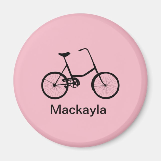 Imã Bicicleta Personalizada a Rosa com Nome (Frente)