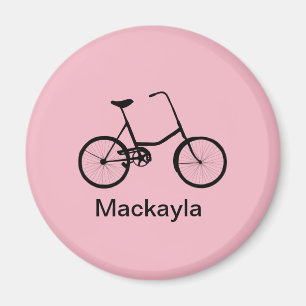 Imã Bicicleta Rosa Personalizada com Nome