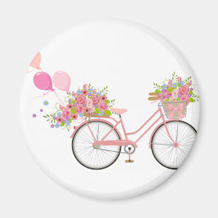 Imã Bicicleta Rosa Whimsical