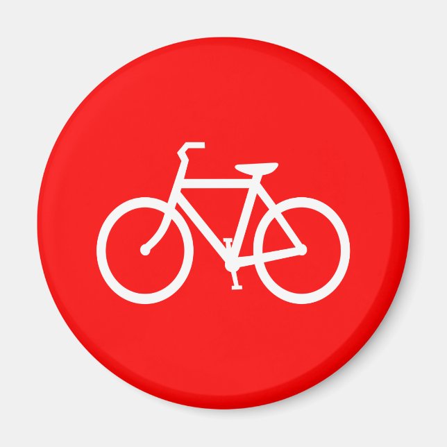 Imã Bicicleta Vermelha e Branca (Frente)