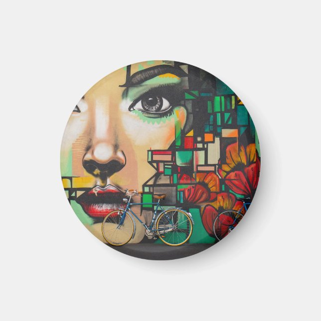 Imã Bicicletas na parede do Grafite (Frente)