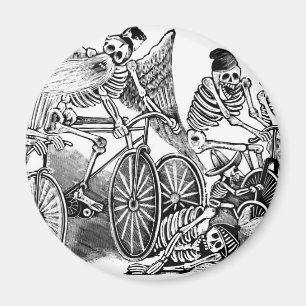 Imã Bicyclists de Calavera cerca de 1800's atrasado