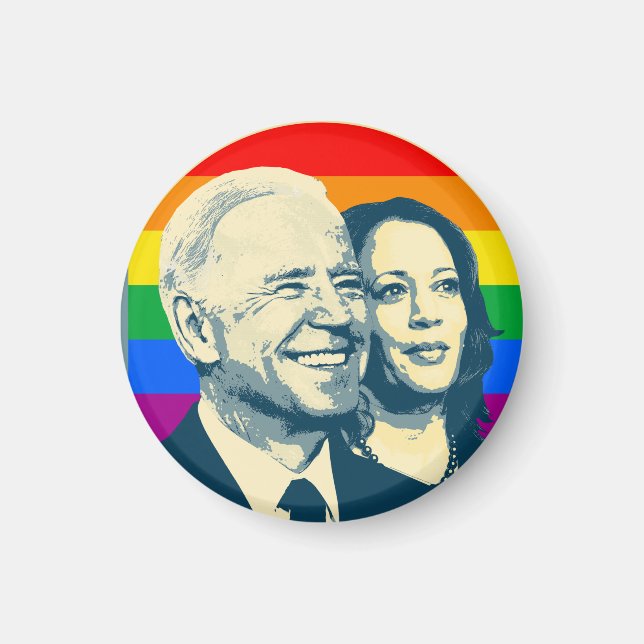 Imã Biden Harris Rainbow Pride (Frente)