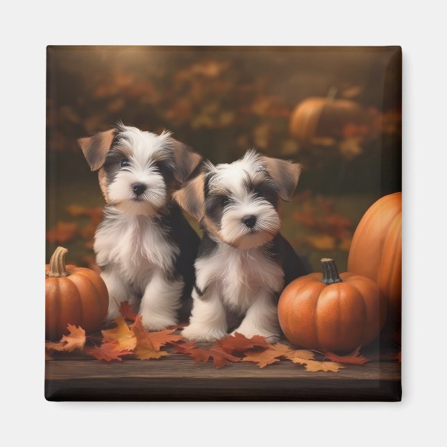 Imã Biewer Terrier Puppy Autumn Delight Pumpkin (Frente)