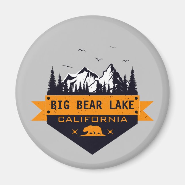Imã Big Bear Lake California - Nome Personalizado (Frente)