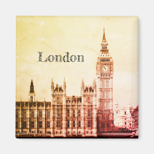 Imã Big Ben Clock & London, Westminster / vintage UK