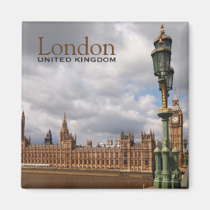 Imã Big Ben e o parlamento no ímã do texto de Londre