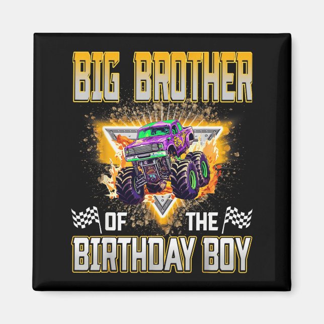 Imã Big Brother Of The Birthday Boy Monster Truck Birt (Frente)