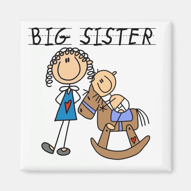 Imã Big Sister Baby Brother T-shirts e presentes (Frente)