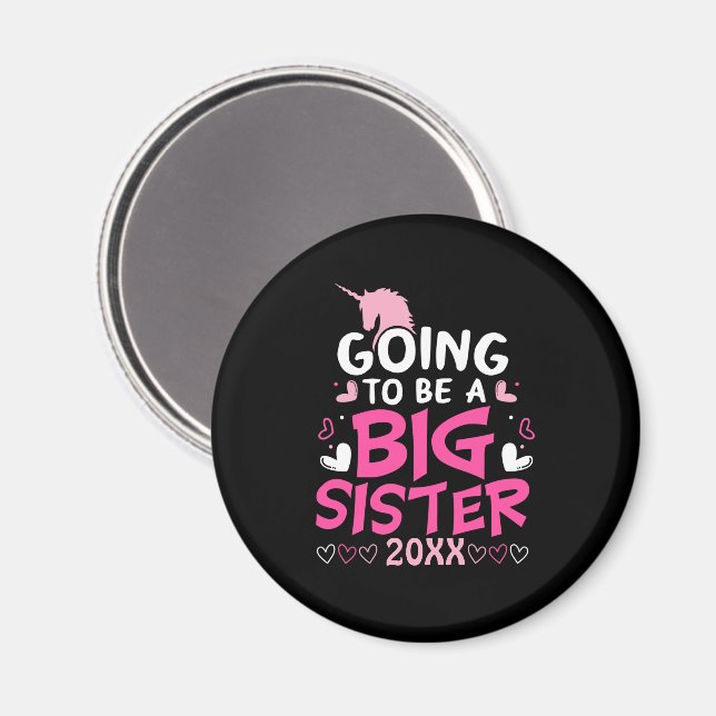 Imã Big Sister Pink Unicorn Hearts (Front/Back)