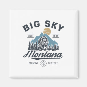 Imã Big - Sky Montana Neve Esqui Lodge Retro na Moda 