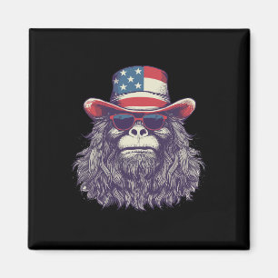 Imã Bigfoot American Flag Hat 4 De Julho Patriótico Sa