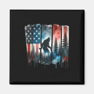 Imã Bigfoot American Flag Sasquatch Patriotic 4th Of J