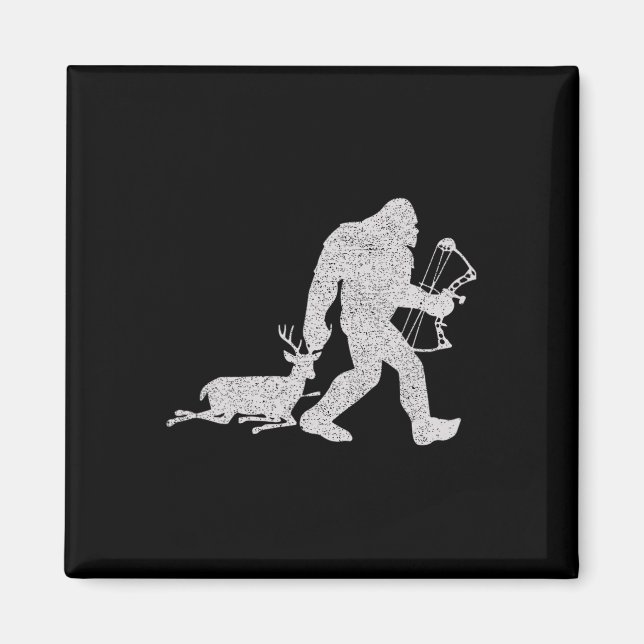 Imã Bigfoot Caça A Arcos De Veado Grande (Frente)
