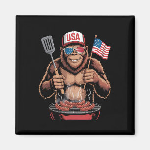 Imã Bigfoot Churrasco 4 De Julho Divertido Patriótico
