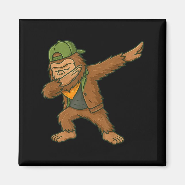 Imã Bigfoot Dab Sasquatch Streetwear Funny Men Women K (Frente)