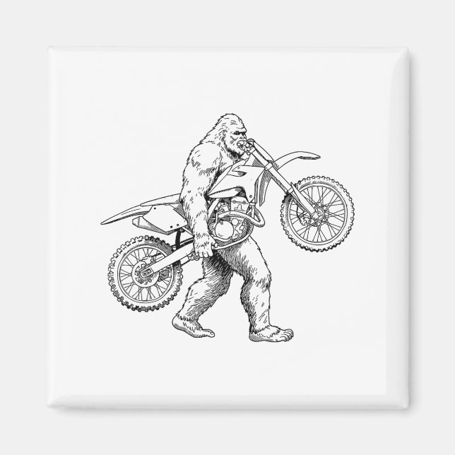 Imã Bigfoot Dirt Bike Sasquatch Biker  (Frente)
