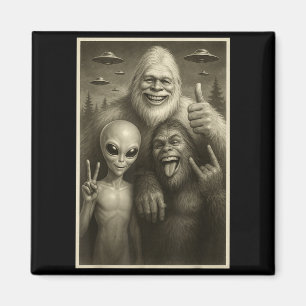 Imã Bigfoot Engraçado, Alien e Yeti Sasquatch Rock On