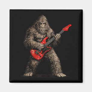 Imã Bigfoot engraçado tocando guitarra rock and roll h