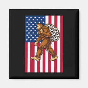 Imã Bigfoot Futebol Bandeira EUA Engraçado Patriótico