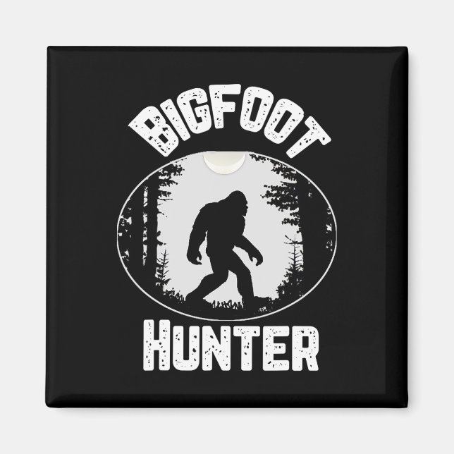 Imã Bigfoot Hunter Sasquatch Engraçado Humor (Frente)