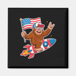 Imã Bigfoot Merica Rock American Flag Patriótico 4º