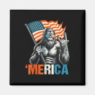 Imã Bigfoot Merica Rock American Flag Patriótico 4º