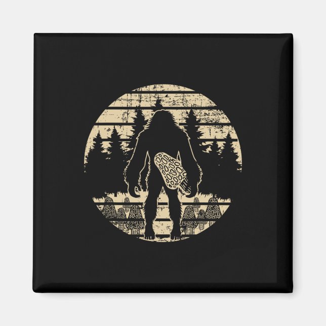 Imã Bigfoot Morel Mushroom Forjando Mycologia Shroom H (Frente)