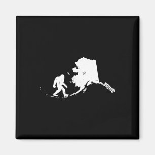 Imã Bigfoot no Alaska - Mapa Estatal Sasquatch Men Gif