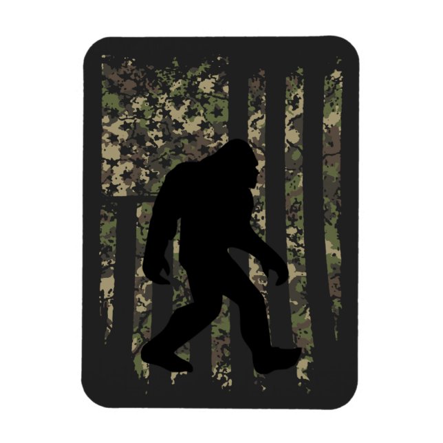 Ímã Bigfoot Sasquatch American Camouflaged USA Flag T- (Vertical)