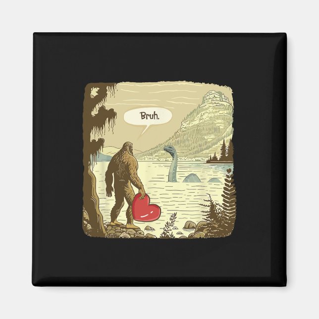 Imã Bigfoot Sasquatch engraçado Monstro do Lago Ness D (Frente)