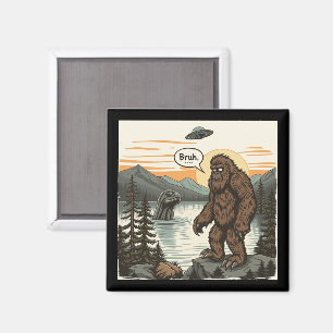 Imã Bigfoot Sasquatch Introvertido Engraçado Retro Loc