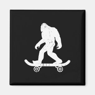 Imã Bigfoot Skateboarder Yeti Sasquatch Skateboarding