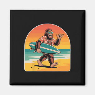 Imã Bigfoot Surfando Usando Óculos De Sol E Vibrações